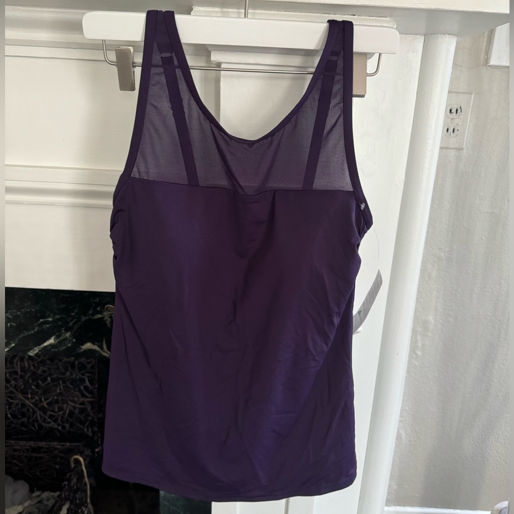 Lands end swim top high neck blackberry - Picture 6 of 8